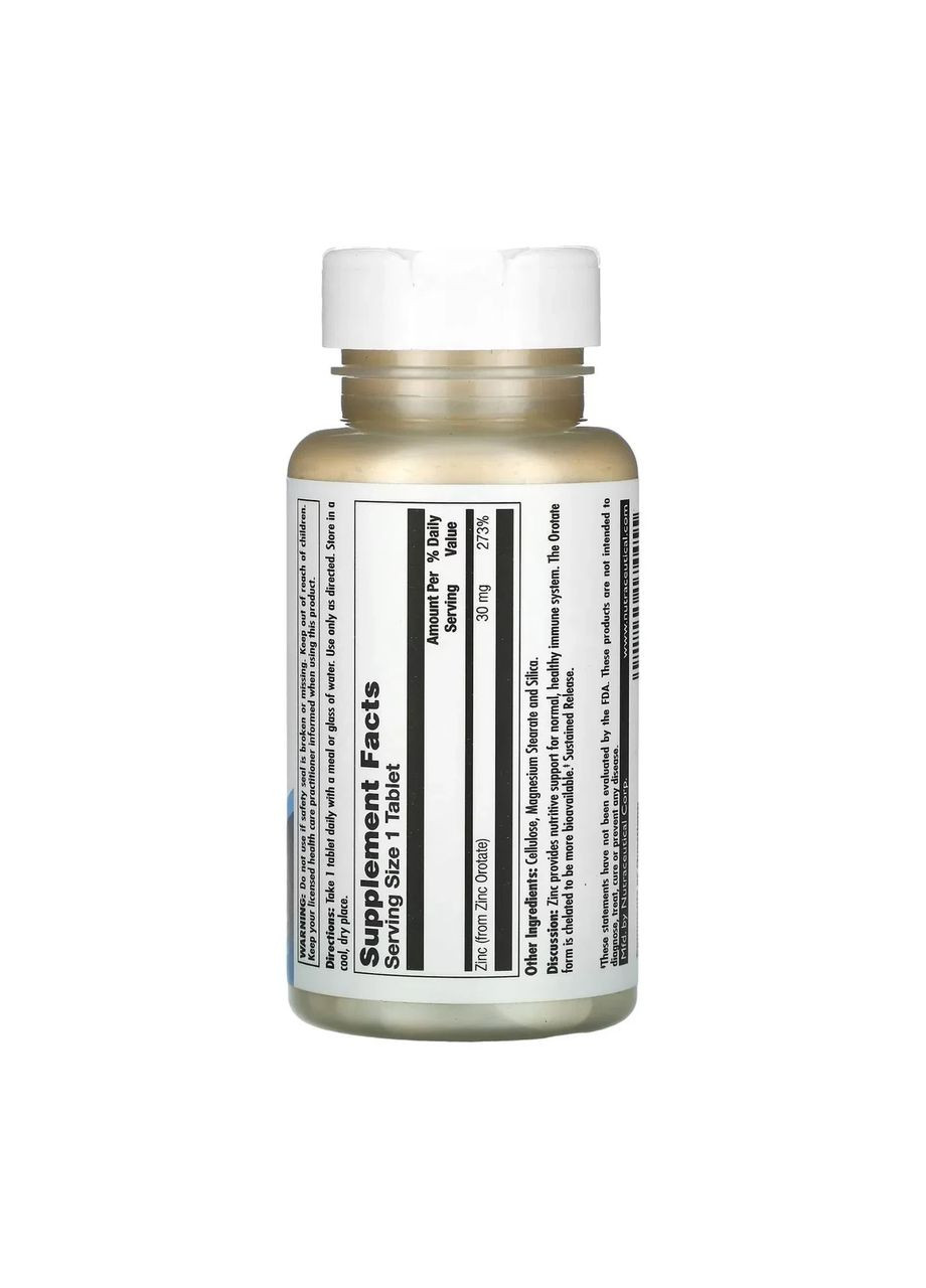 Цинк оротат 30 мг Zinc Orotate Sustained Release, 90 таблеток KAL (361114976)