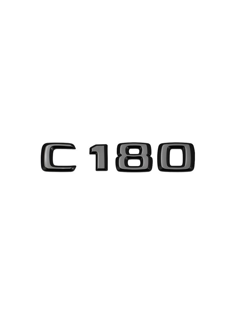 Емблема напис C180 для C-Class чорна глянцева 120х23 мм (на скотчі) OEM A2028171215 Mercedes-Benz (369611866)