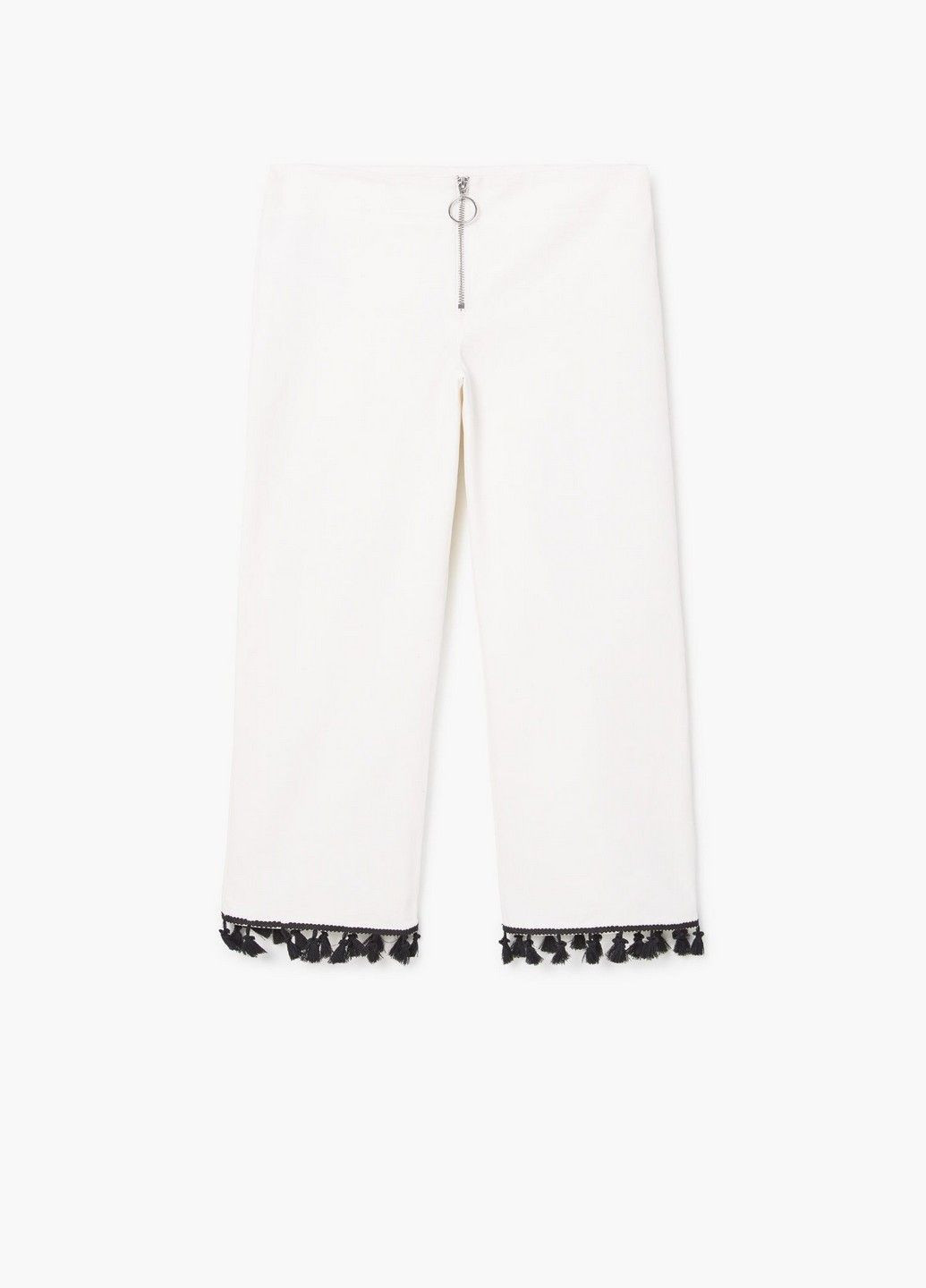 Белые кэжуал демисезонные брюки Mango