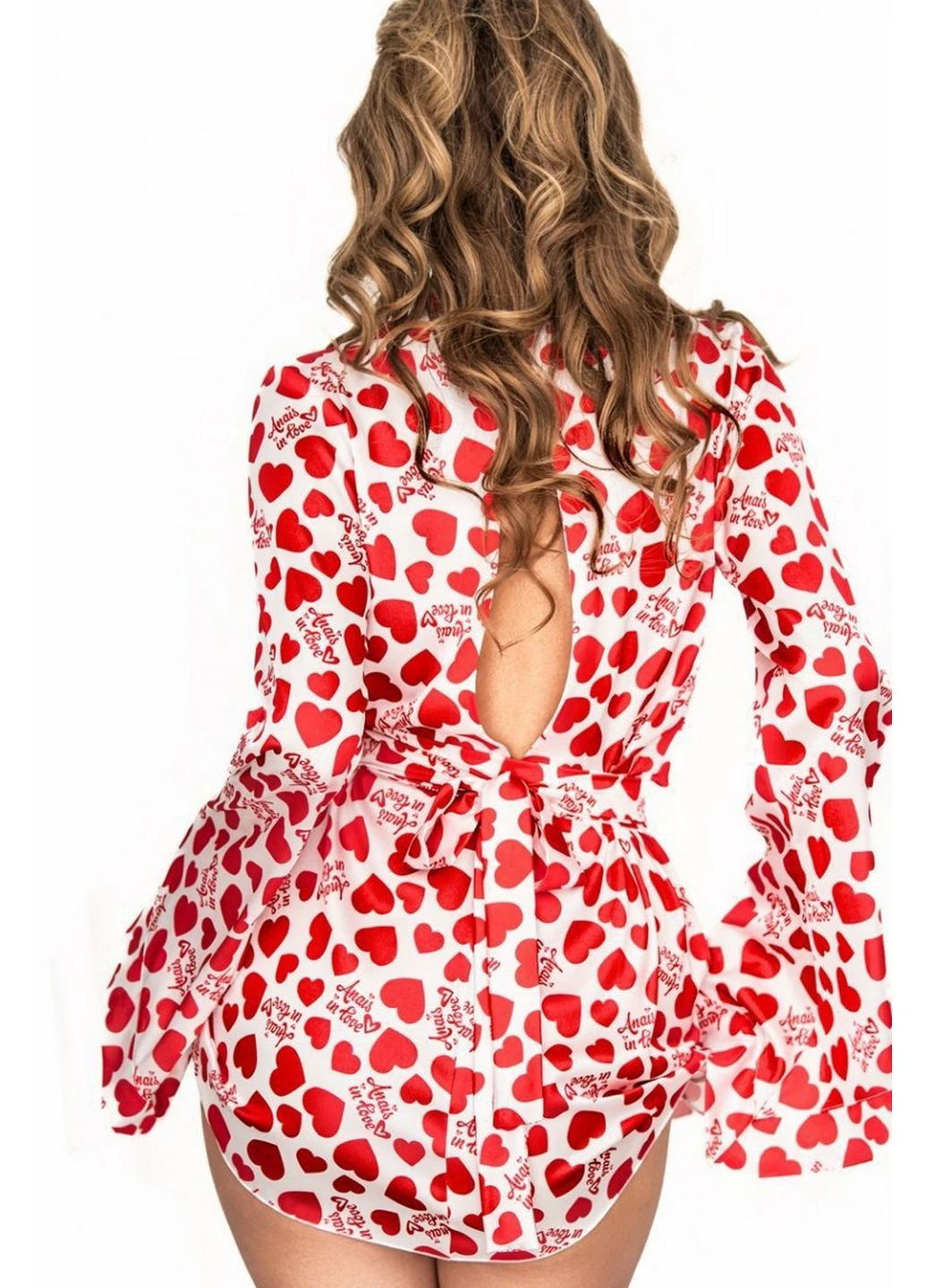 Білий демісезонний халатик-пеньюар атласний короткий inezza short robe Anais