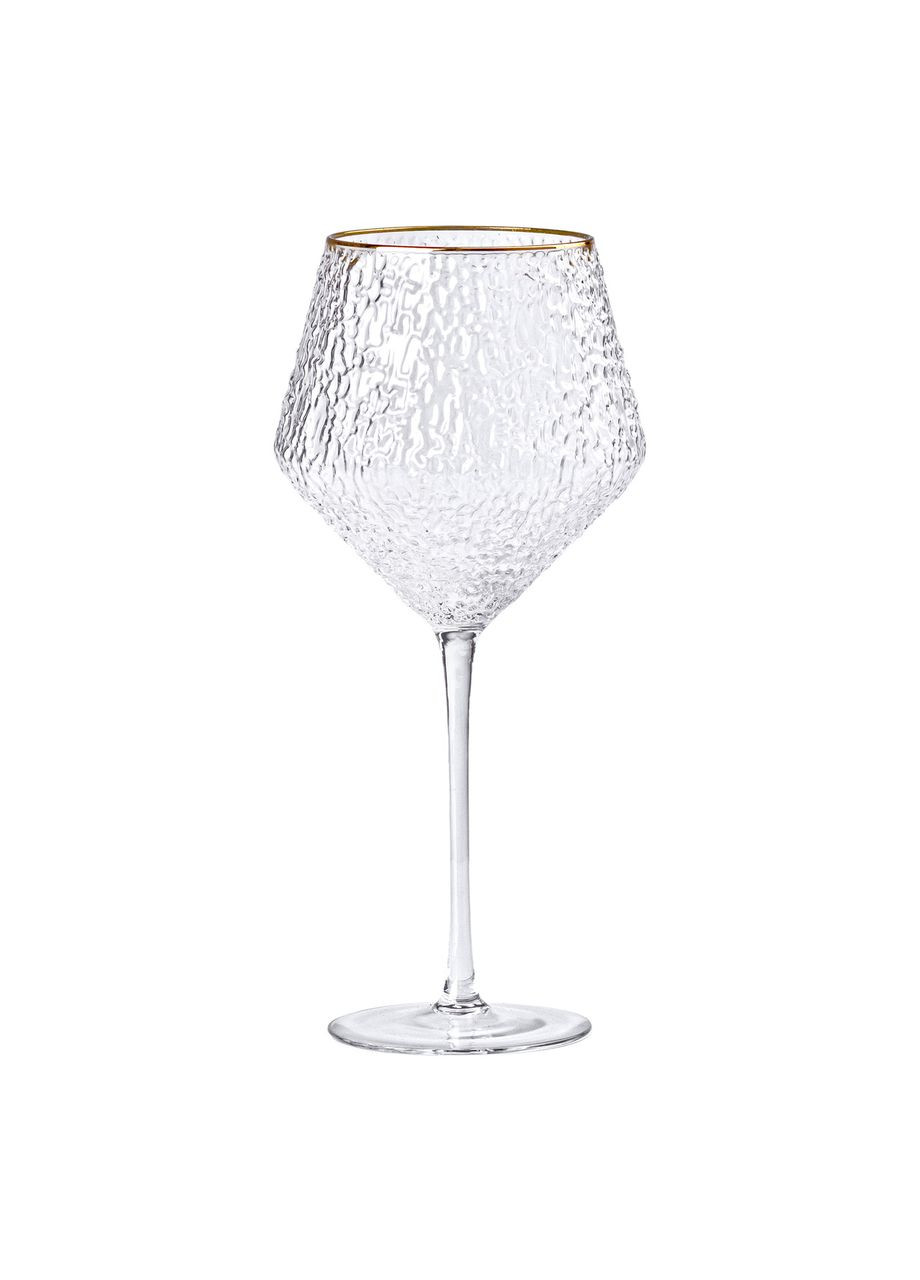 Набор фактурных бокалов 600 мл для вина 6 штук прозрачные бокалы с тонкой ножкой для дегустации ProDobro (364189347)