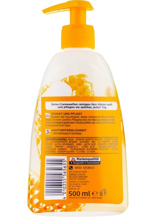 Жидкое крем-мыло "Молоко & Мед" Creme Seife Milch & Honig 500ml (780709-53333) Balea (368647833)