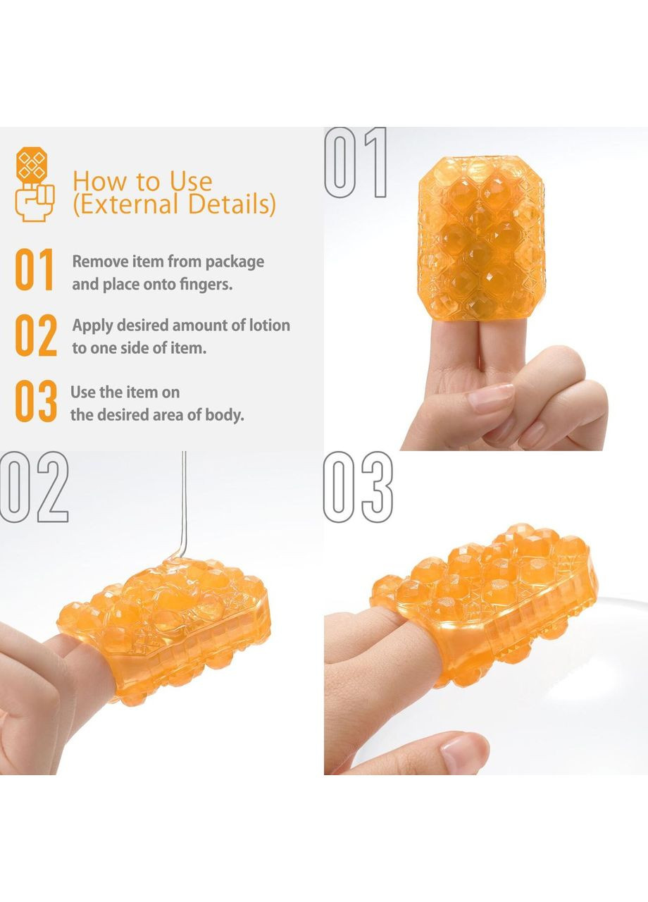 Унісекс-стимулятор Tenga UNI Topaz, помаранчевий, рельєф у вигляді горбків, лубрикант у комплекті No Brand (366878600)