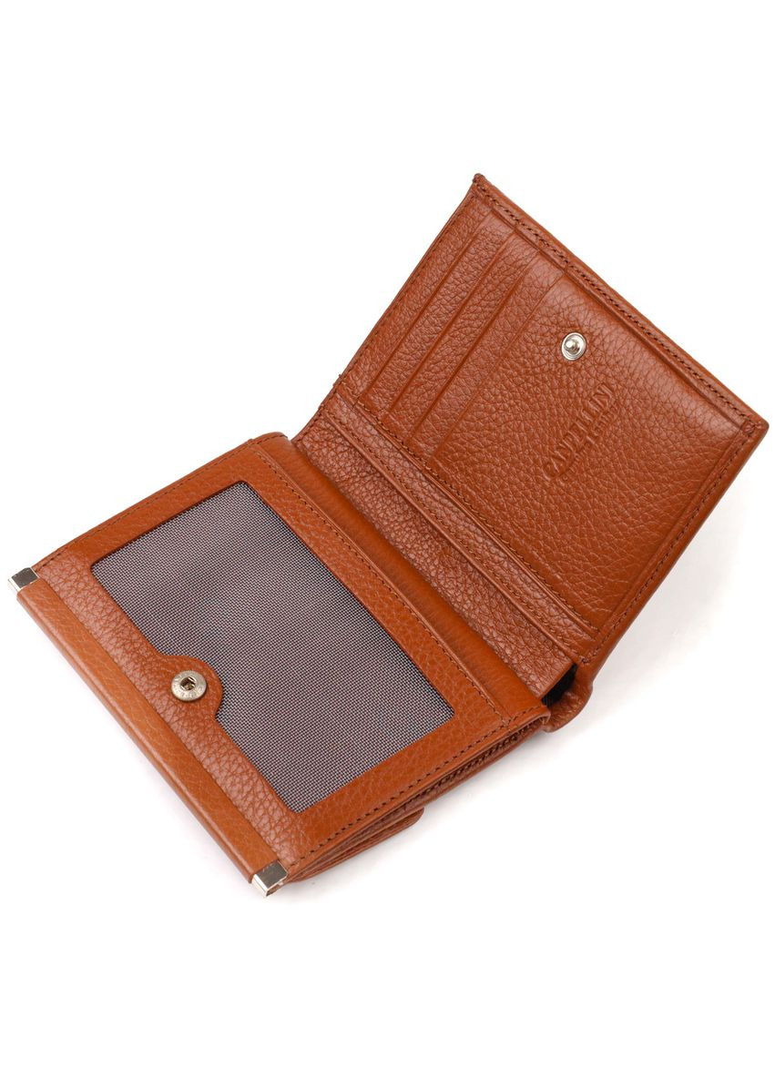 Зручний гаманець для жінок середнього розміру з натуральної шкіри 21811 Коричневий Canpellini (298566757)