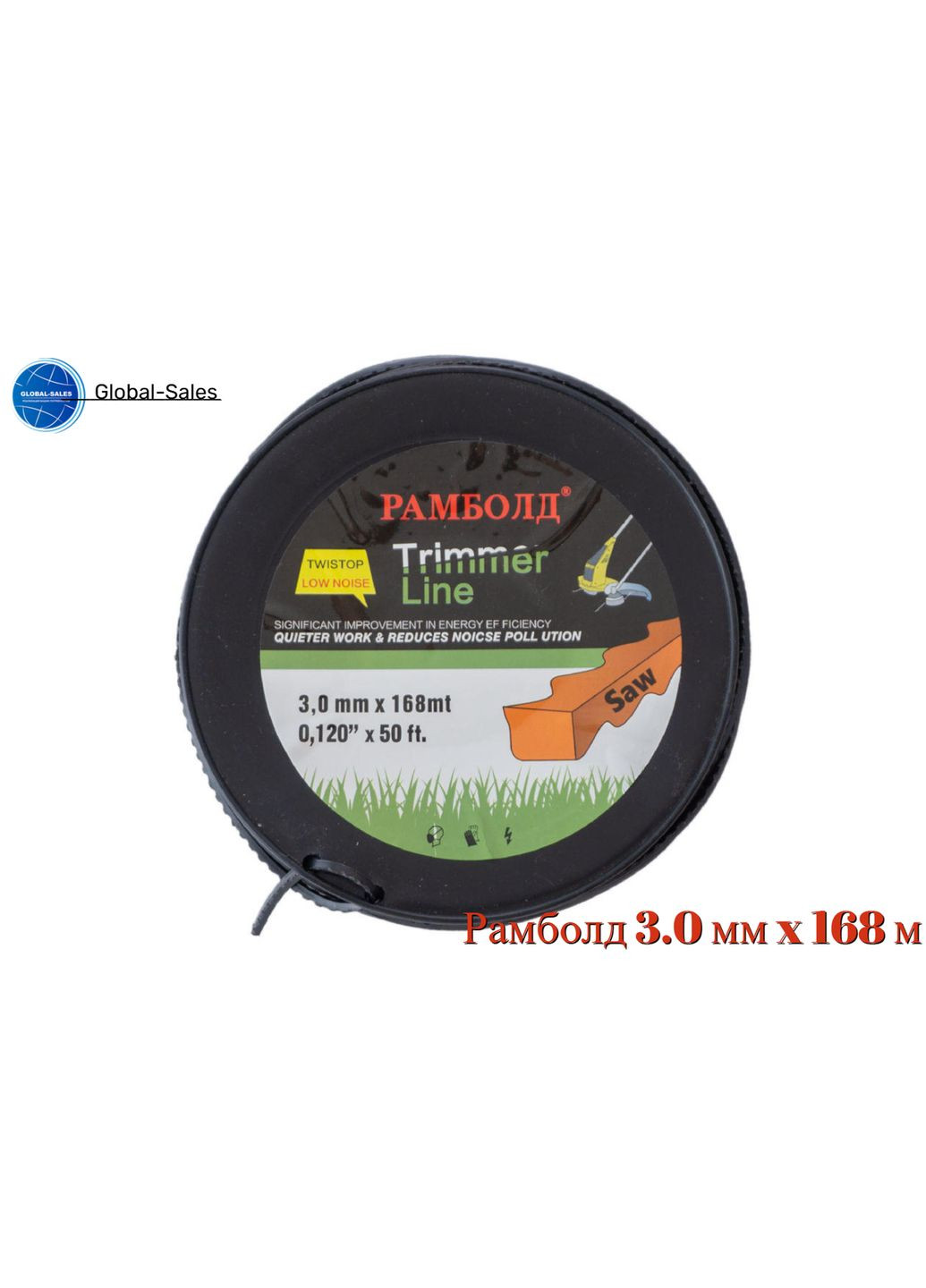Леска для триммера 3.0 мм x 168 м квадрат пиранья (SA 3*168) Рамболд (341533227)