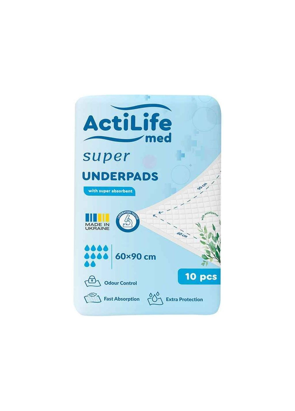 Пелюшки дитячі 10шт Med Basic 60х90 ActiLife Med (363327498)