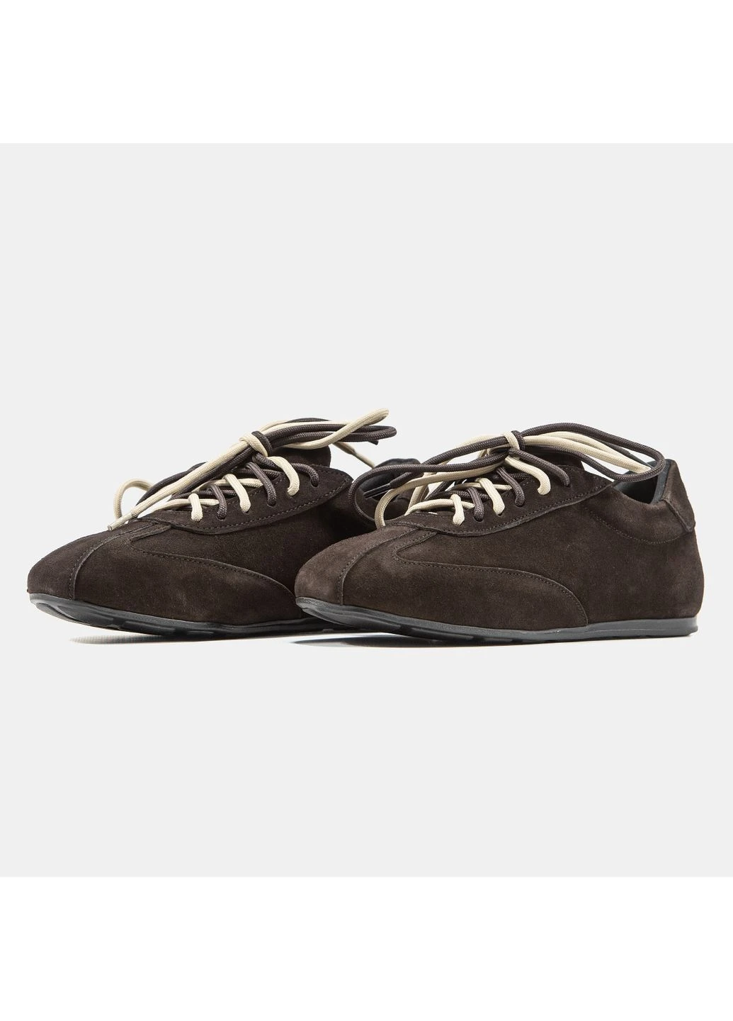Коричневі кеди натуральна замша Casual low