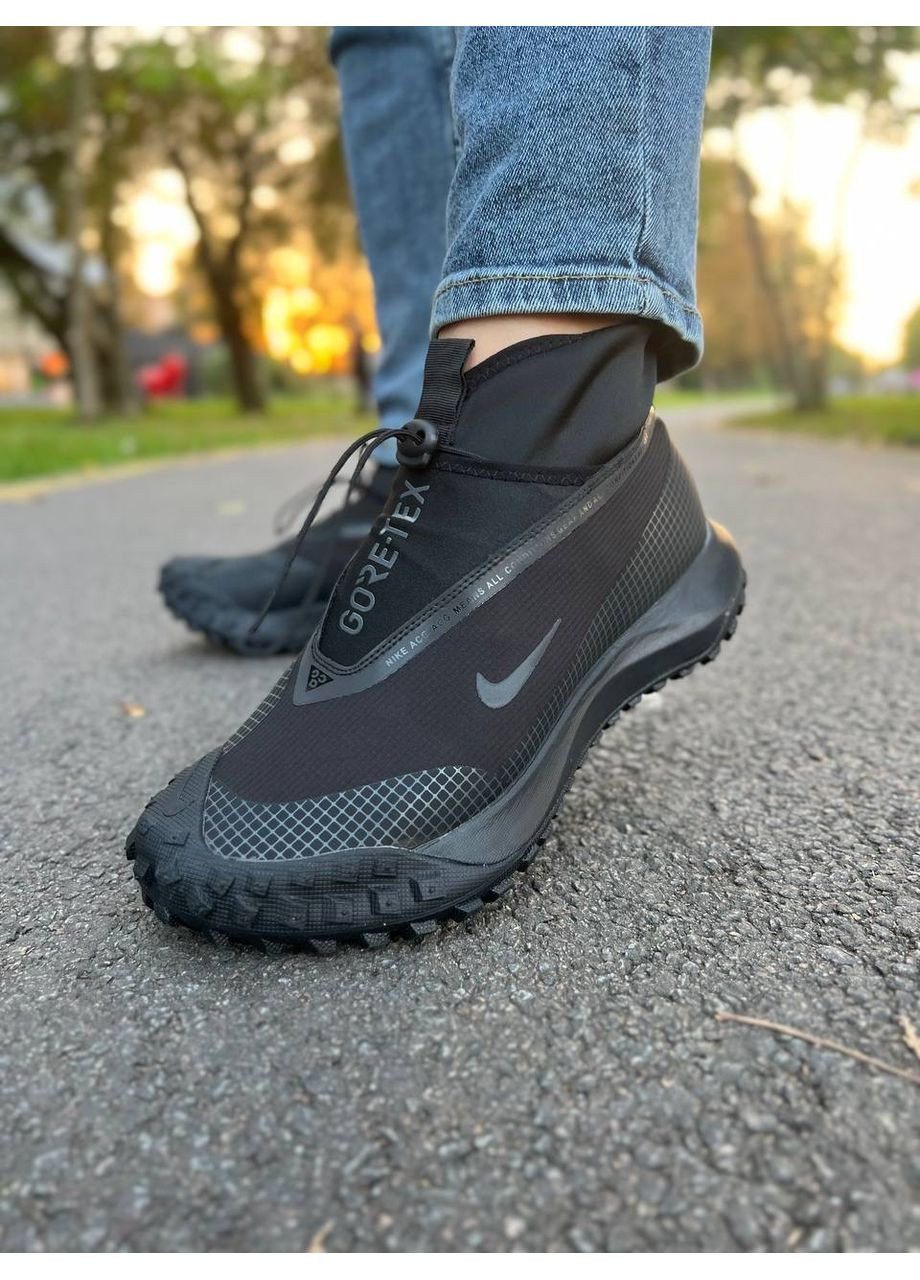 Черные демисезонные кроссовки мужские nike acg mountain fly gore-tex all black найк асж маунс флай No Brand
