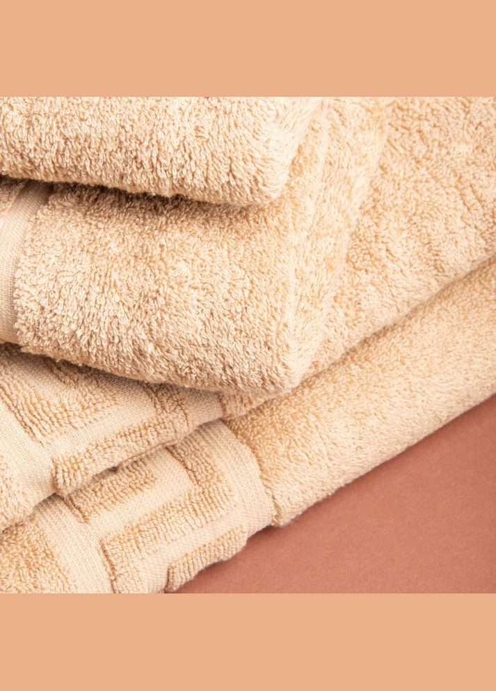 Рушник махровий банний Версаче бавовна 70х140 см 500 г/м2 беж IDEIA бежевий