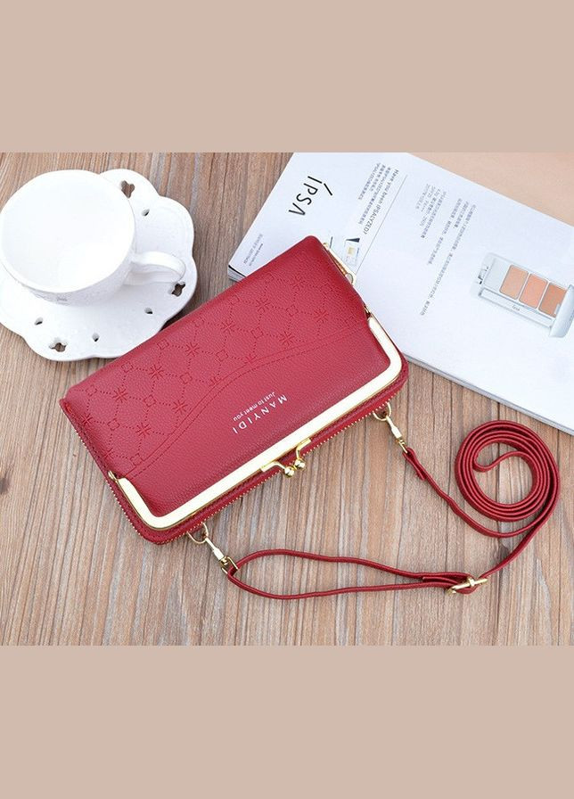 Жіноча міні сумка клатч на плече гаманець для телефону екокожа червона (sku_1189) No Brand (330576817)