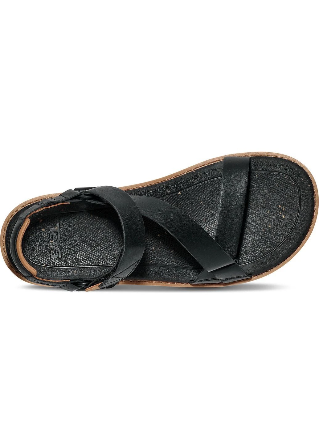Черные женские сандалии women's madera wedge 125561 босоножки на платформе черные с коричневым Teva на липучке