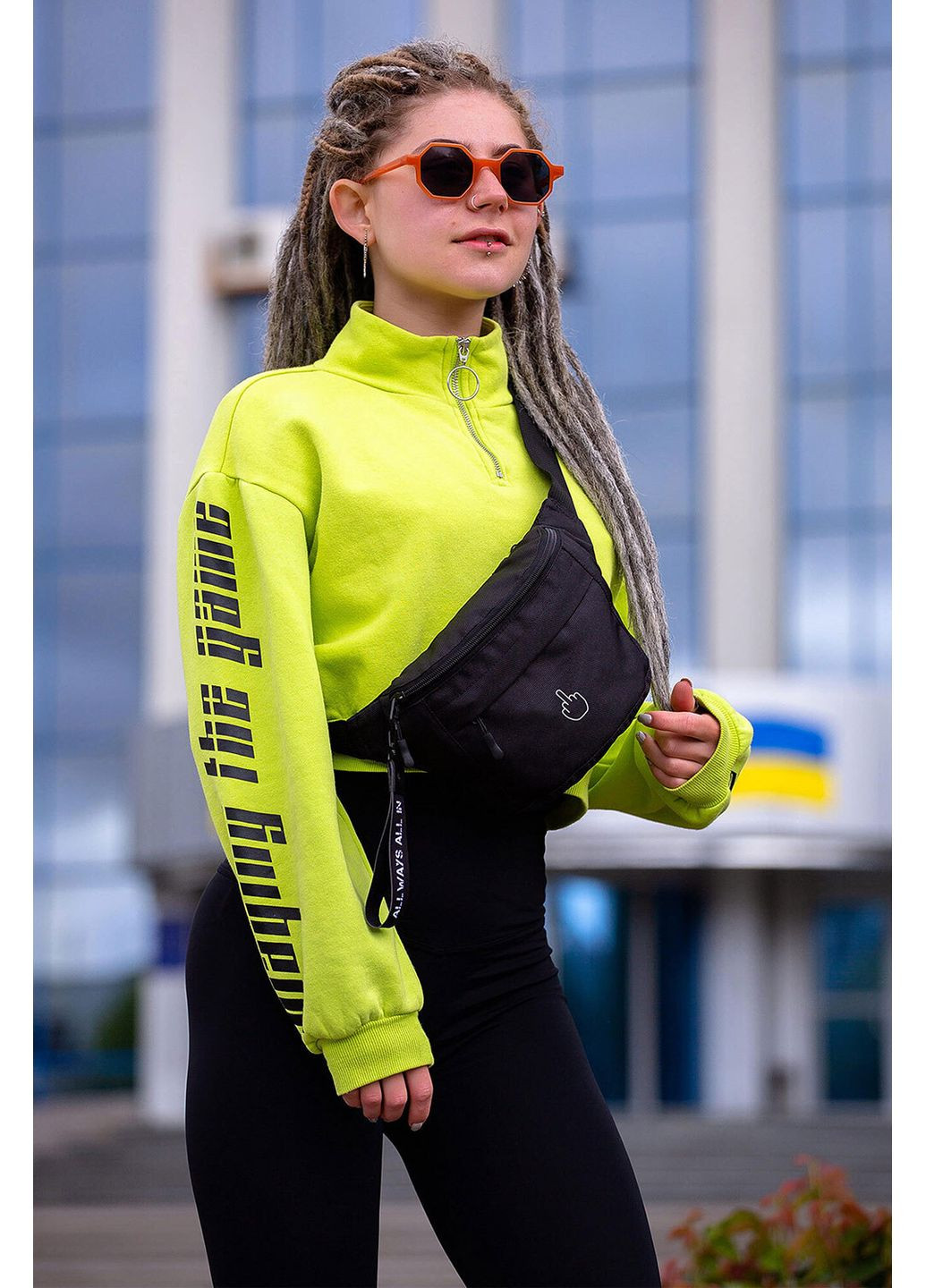 Жіноча Сумка Бананка Барсетка Через Плече з Принтом Finger Black Without (360641667)