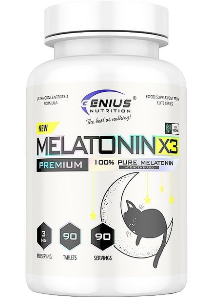 Пищевая добавка "Мелатонин" Melatonin-X3 90шт (1421067-31105502) Genius Nutrition (368632347)