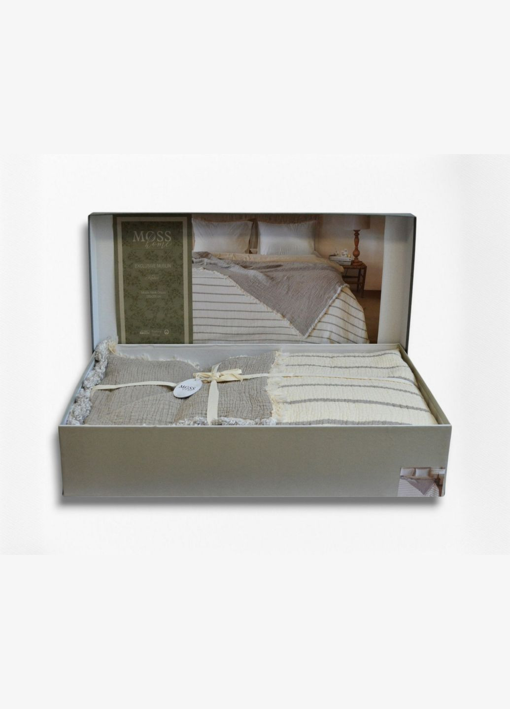 Муслінове покривало Exclusive Muslin 170 х 230 см. Kahve Moss (342330427)