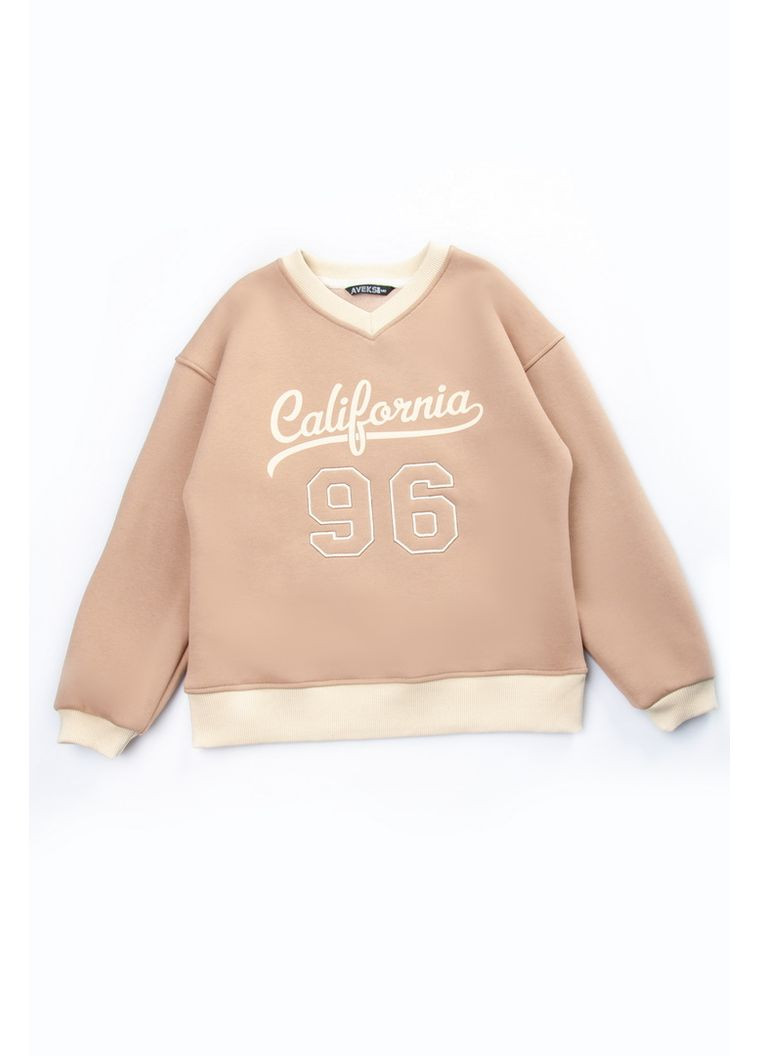 Авекстекс світшот для дівчат 04-8119-107вн 134 см темно-бежевий футер