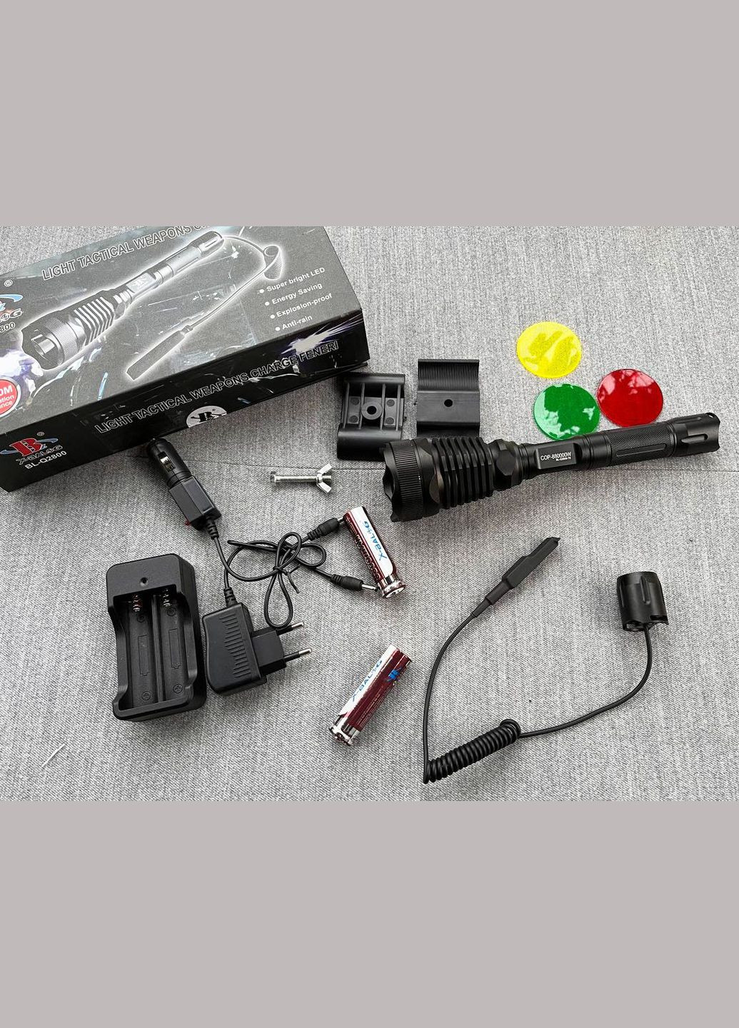 Сверхмощный сверхъяркий светодиодный фонарь X-Balong BL-Q2800 светодиодный ручной аккумуляторный T6 18650х2 X-Balog (316551864)