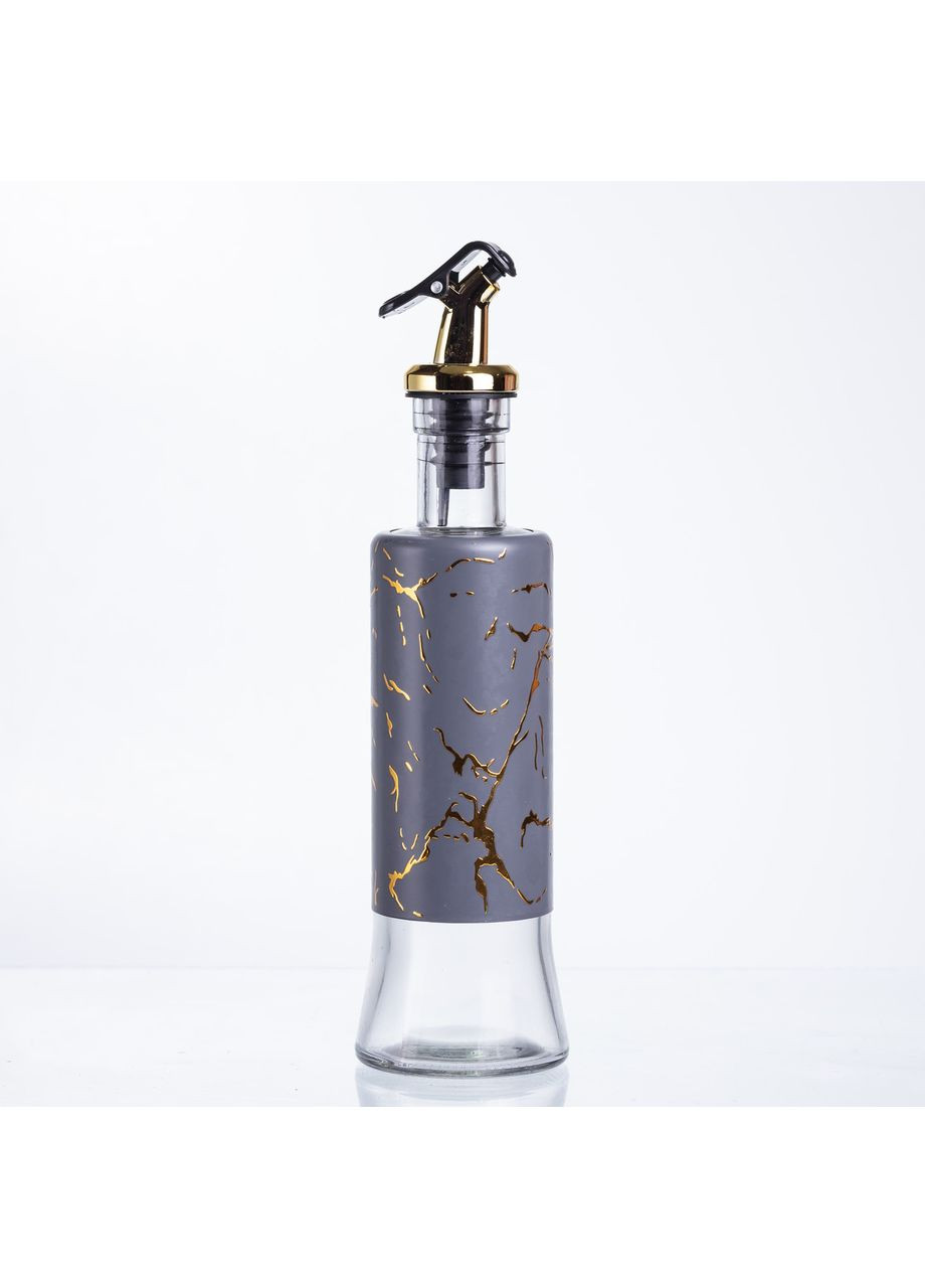 Пляшка для олії скляна 300 мл сірий мармур дозатор для заправок соусниця для кулінарії Yiwu (370432439)