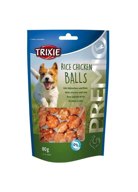 Лакомство для собак PREMIO Rice Chicken Balls с курицей и рисом,80г Trixie (292259394)