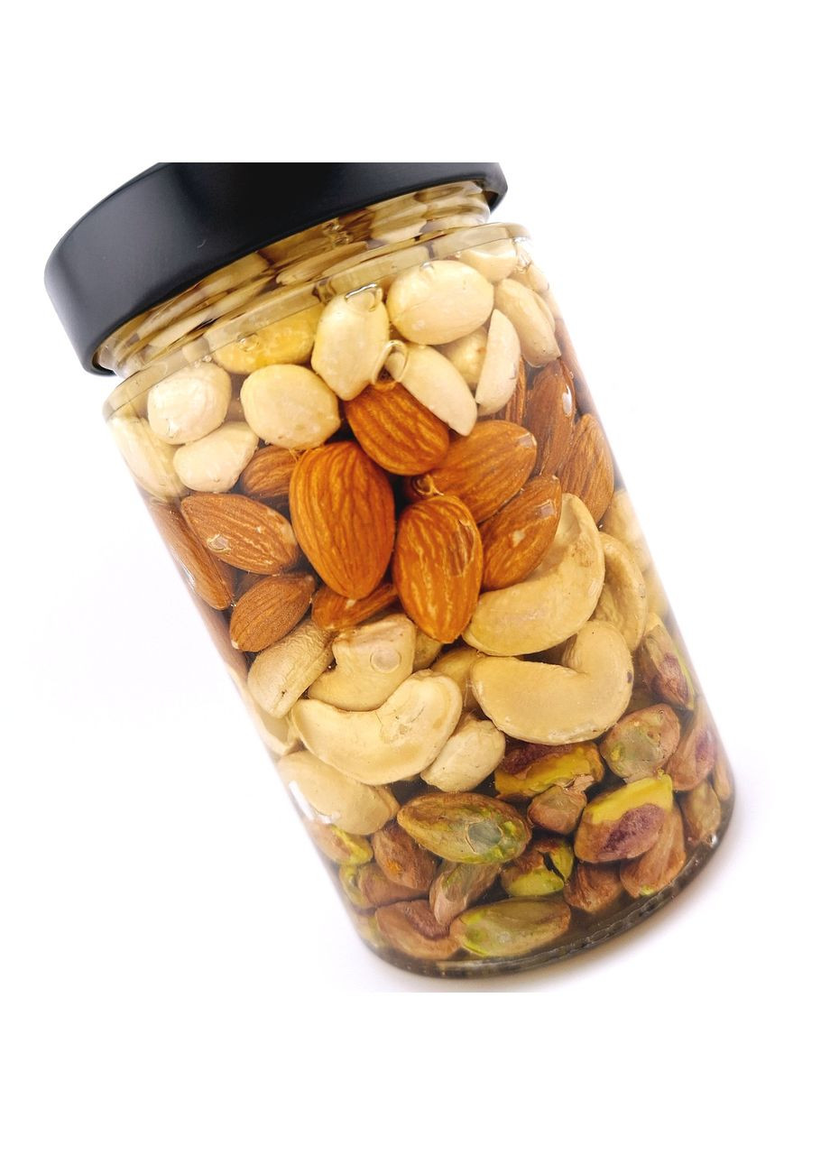 Ореховое ассорти с медом 470 грамм. Орехи с медом в стеклянной банке. Царство Меду (330027735)