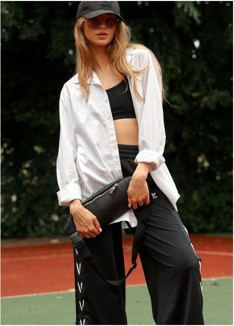 Сумка бананка женская через плечо из экокожи Holster MSH Черный Sambag (302008295)