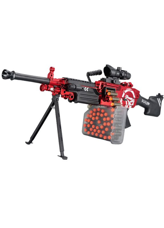Пулемет аккумуляторный, детский автомат для стрельбы мягкими пулями, M249 красно No Brand (300076203)