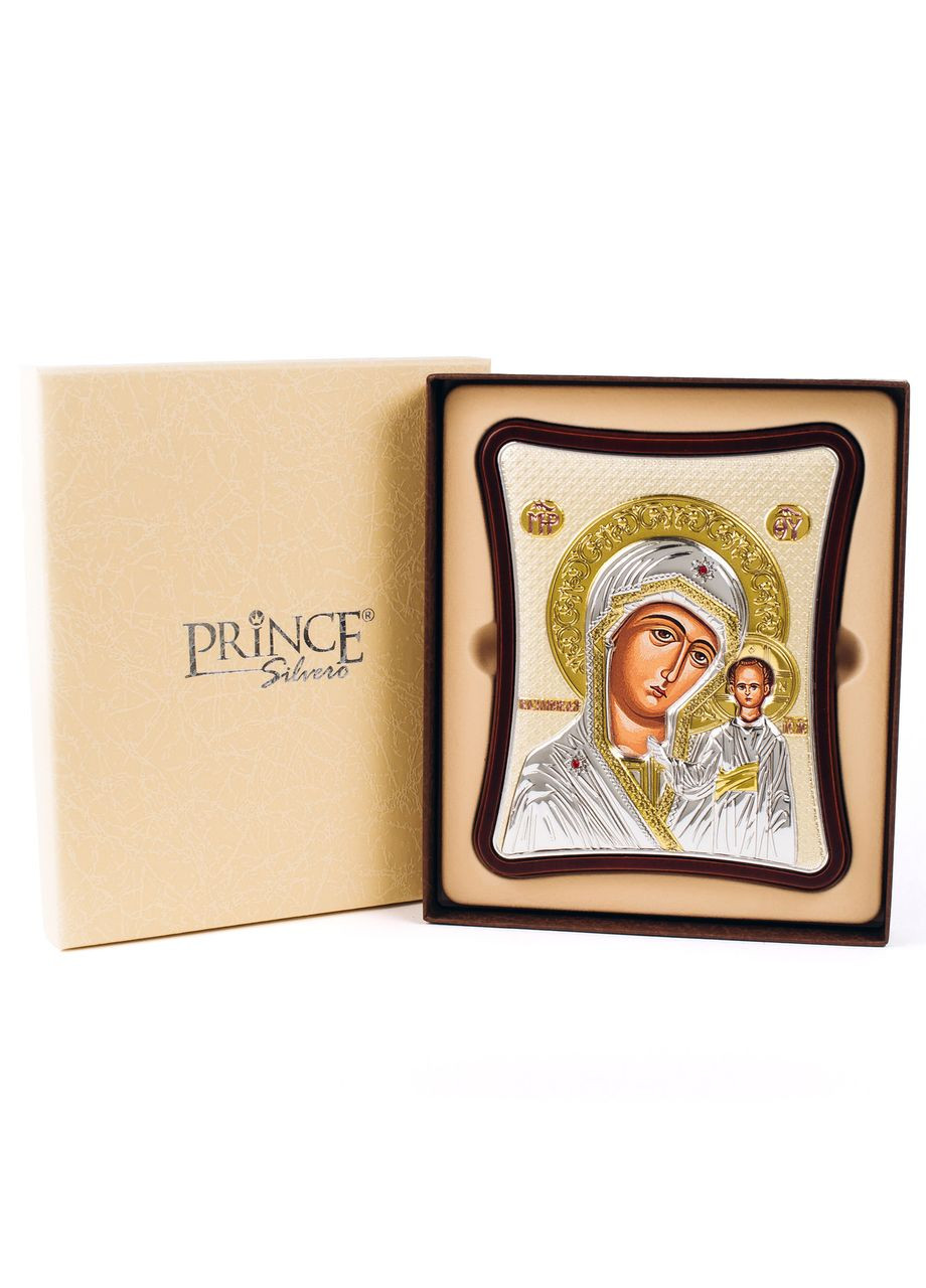 Казанська Ікона Божої Матері 15x20см на дерев'яному витягнутому кіоті з позолотою Prince Silvero (265215716)