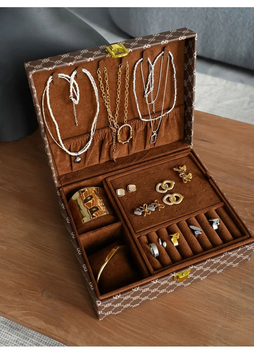 Элегантная шкатулка для хранения украшений 23.5×19×10 см No Brand (329447880)