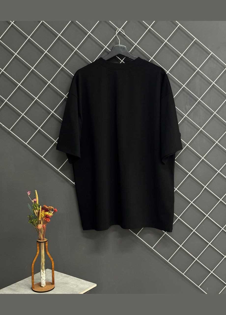 Черная футболка оверсайз с лого gap черная с коротким рукавом Vakko