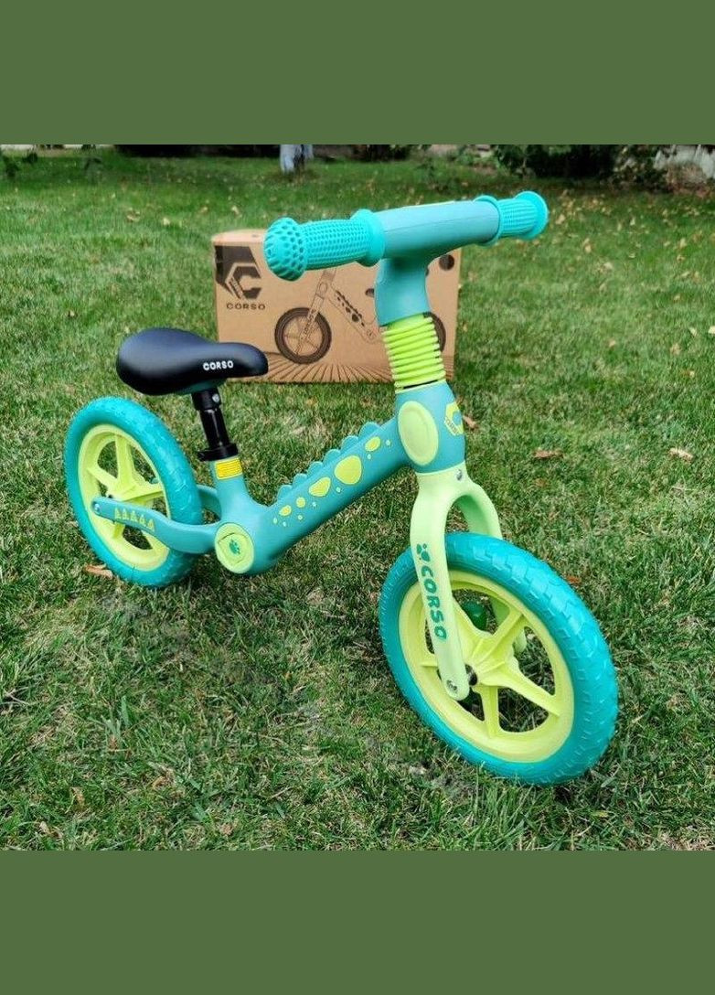 Детский Биговел от 2-4 лет, колеса 12 дюймов, нейлоновая рама Бирюзовый Corso (333340784)