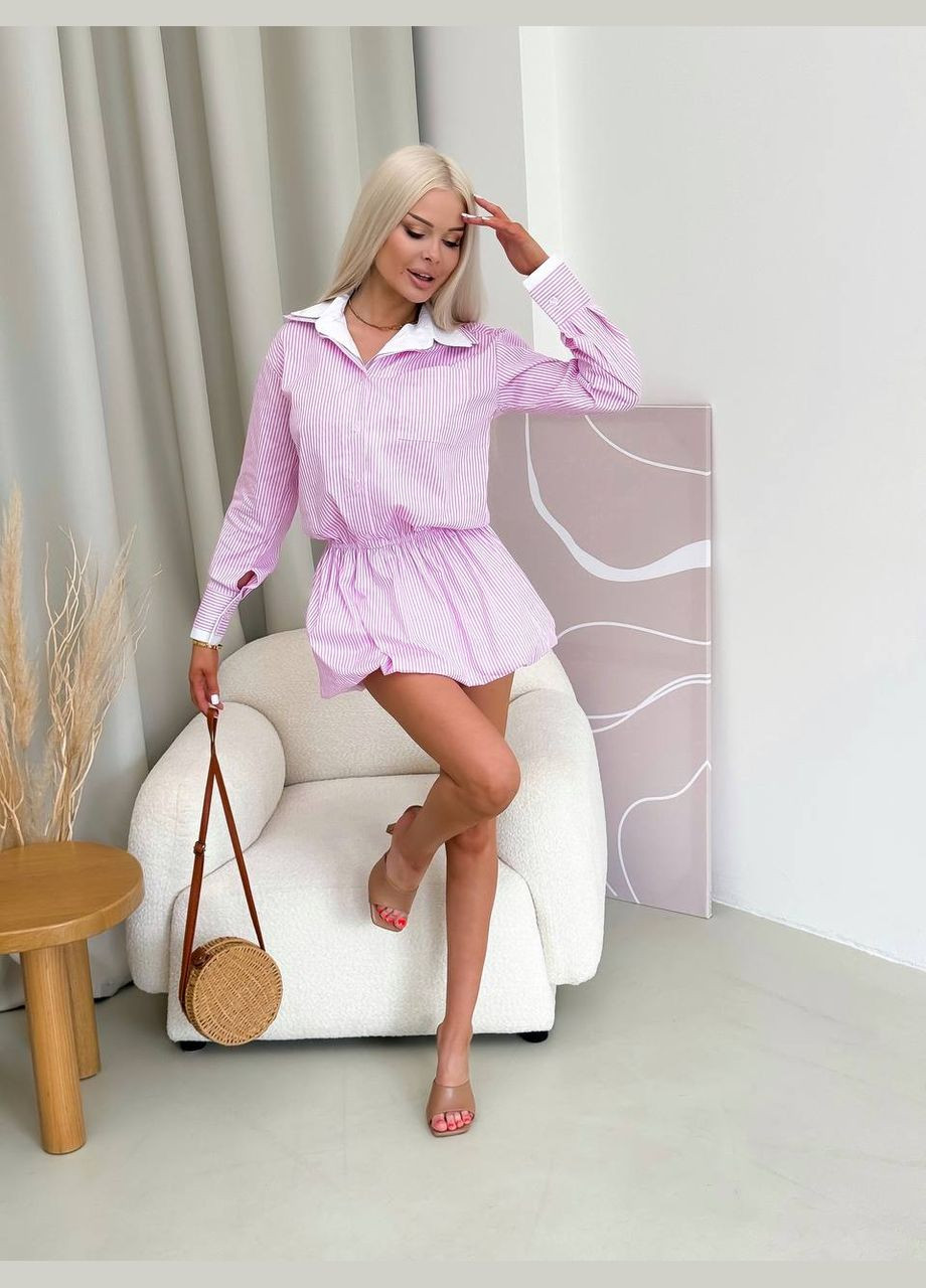 Рожева повсякденний, святковий жіноча сукня-сорочка сукня-сорочка Style Point в смужку