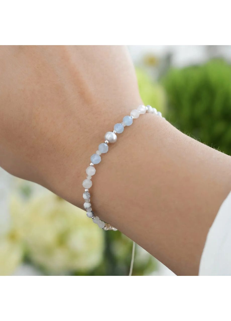 Браслет талисман для знака зодиака Рыбы из натуральных камней на затяжке d-4-3-2мм+- No Brand Браслет (360564181)