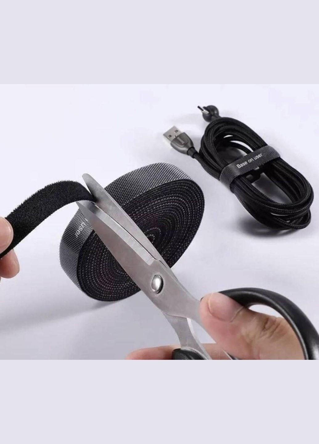 Хомут стрічка стяжка липучка для фіксації проводів 1м Baseus (317297345)