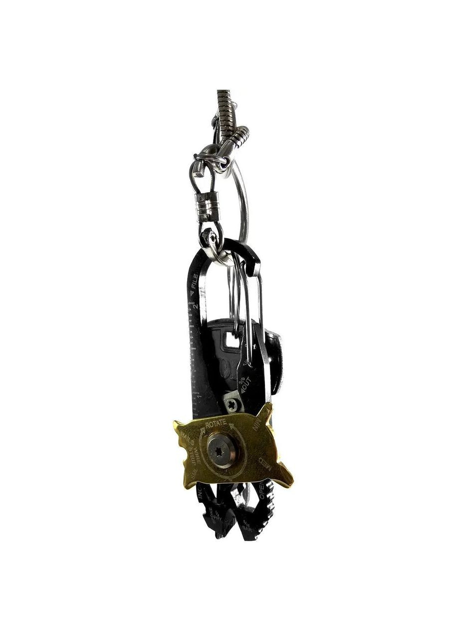 Мультитул 20в1 кишеньковий брелок, лінійка, зачищення дротів, карабін, викрутка, стропоріз Lesko (322528740)