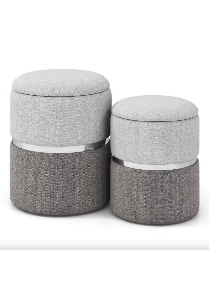 Пуф Rosana велюровий комплект 2 штуки Costway (361951527)