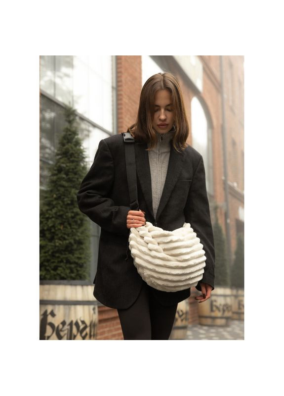 Женская сумка HOBO Bag-glove тканевая молочная Sambag (322870589)