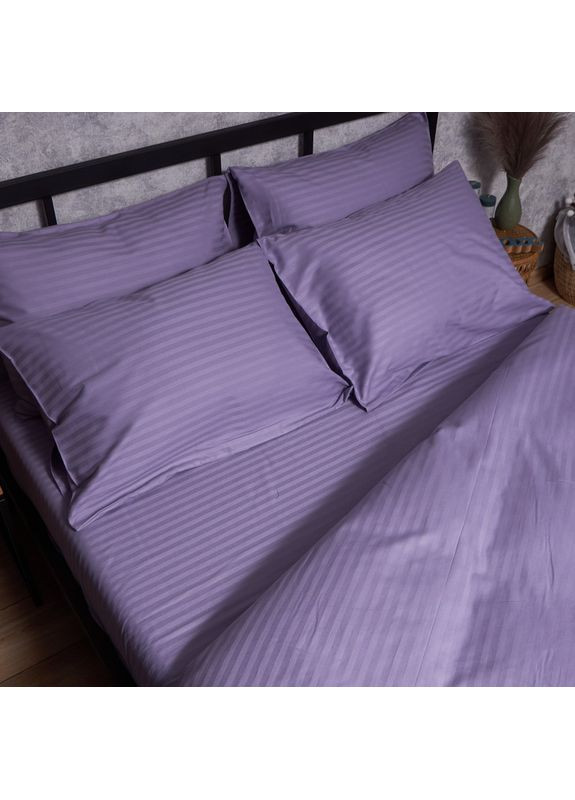 Комплект постельного белья Satin Stripe «» Двуспальные 175х210 наволочки 2х40х60 (MS-820008685) Moon&Star Soft Lilac (356114542)