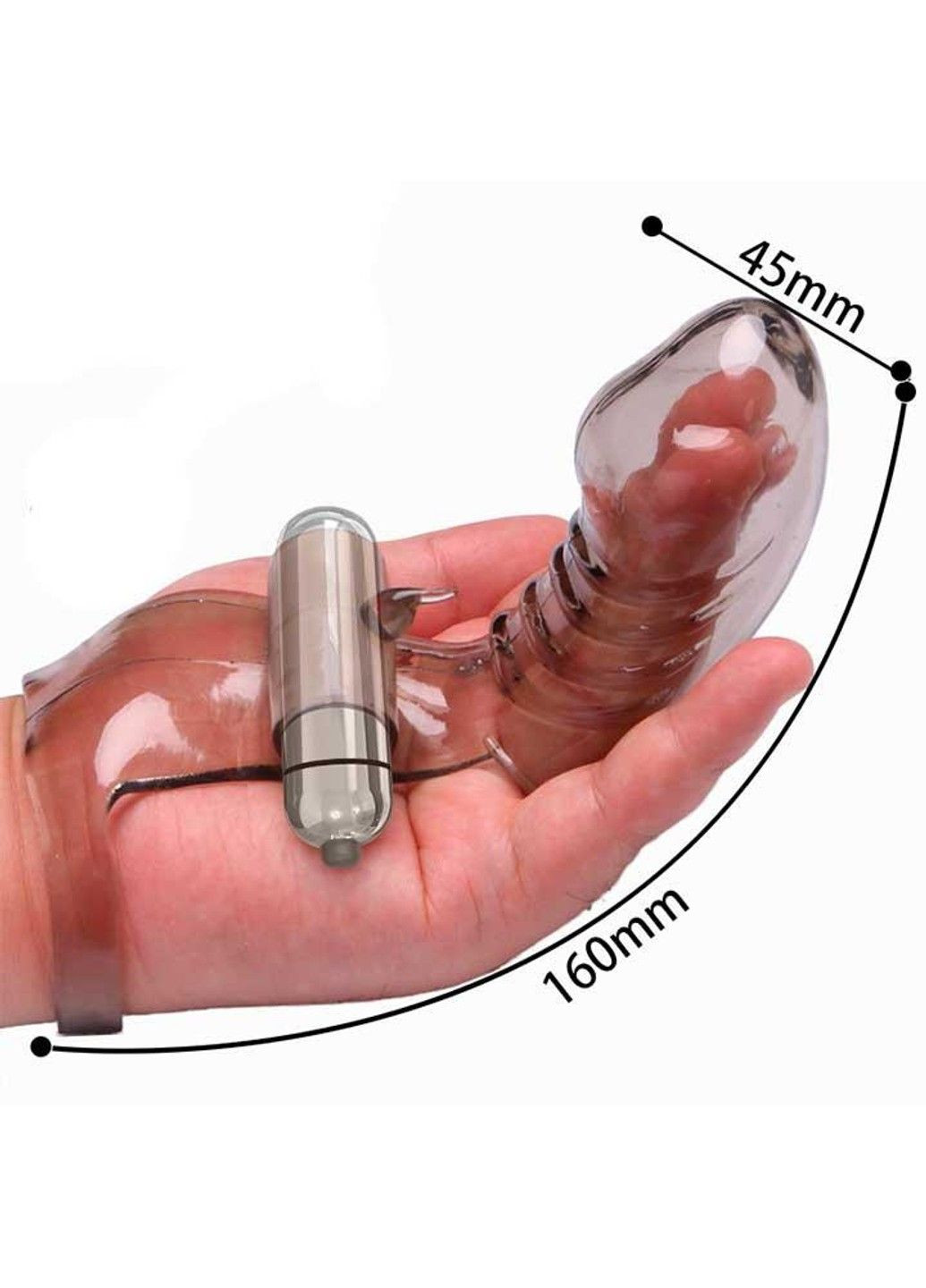 Прозрачный вибратор на палец SexFinger – Вибраторы No Brand (288538882)