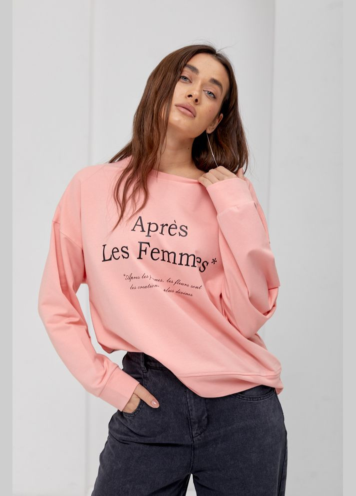 Жіночий світшот із принтом Après Les Femmes Arjen - крій персиковий - (289602497)
