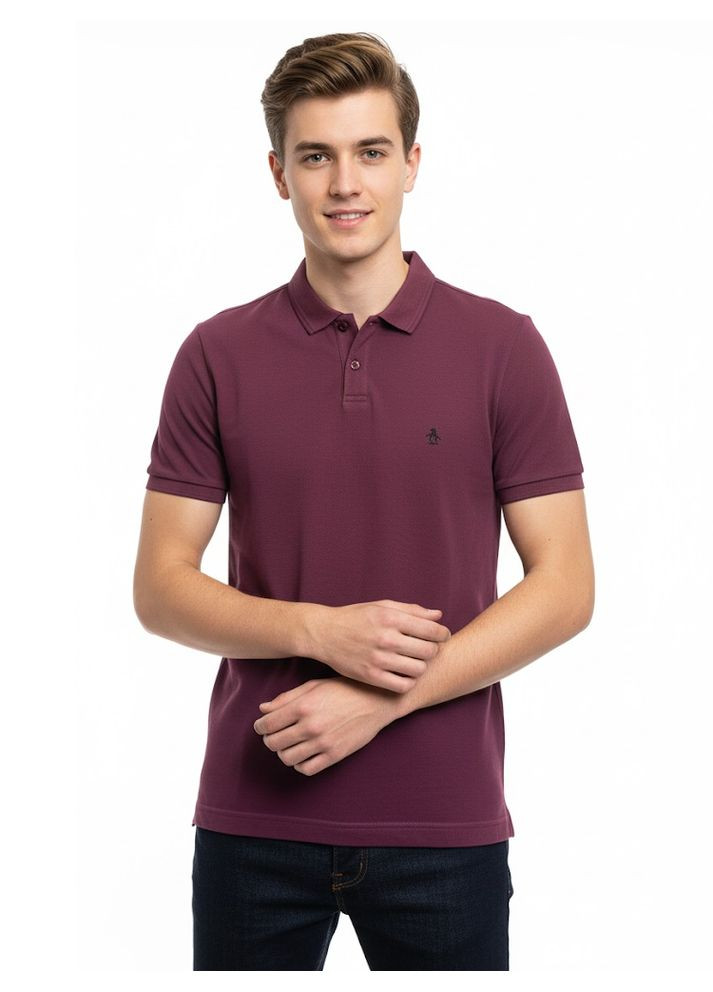 Бордовая футболка-поло для мужчин Original Penguin