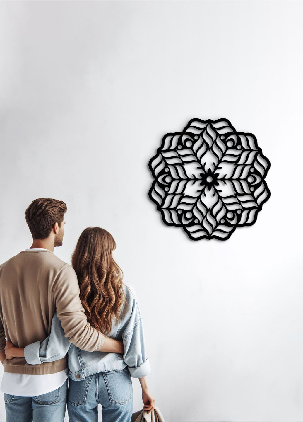 Сучасна картина на стіну, декор в кімнату "Красива мандала", стиль лофт 60х60 см Woodyard (291842822)