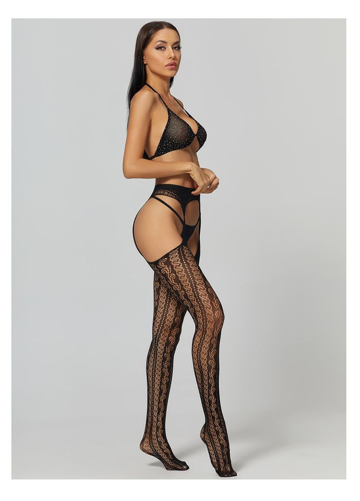 Чулки с узором с поясом сексуальное эротическое белье No Brand (311600667)