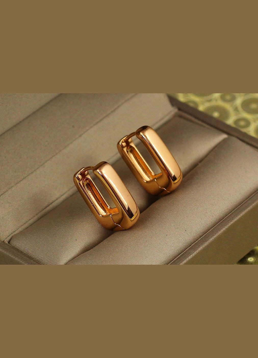 Сережки товстий овал 1,8 см золотисті Xuping Jewelry (316433445)