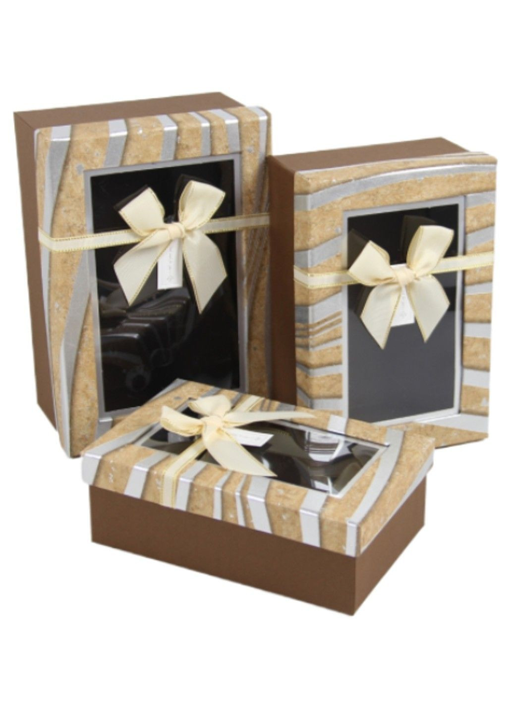 Подарочные коробки 1037K-331 Набор 3 шт BROWN прям. UFO (365275322)