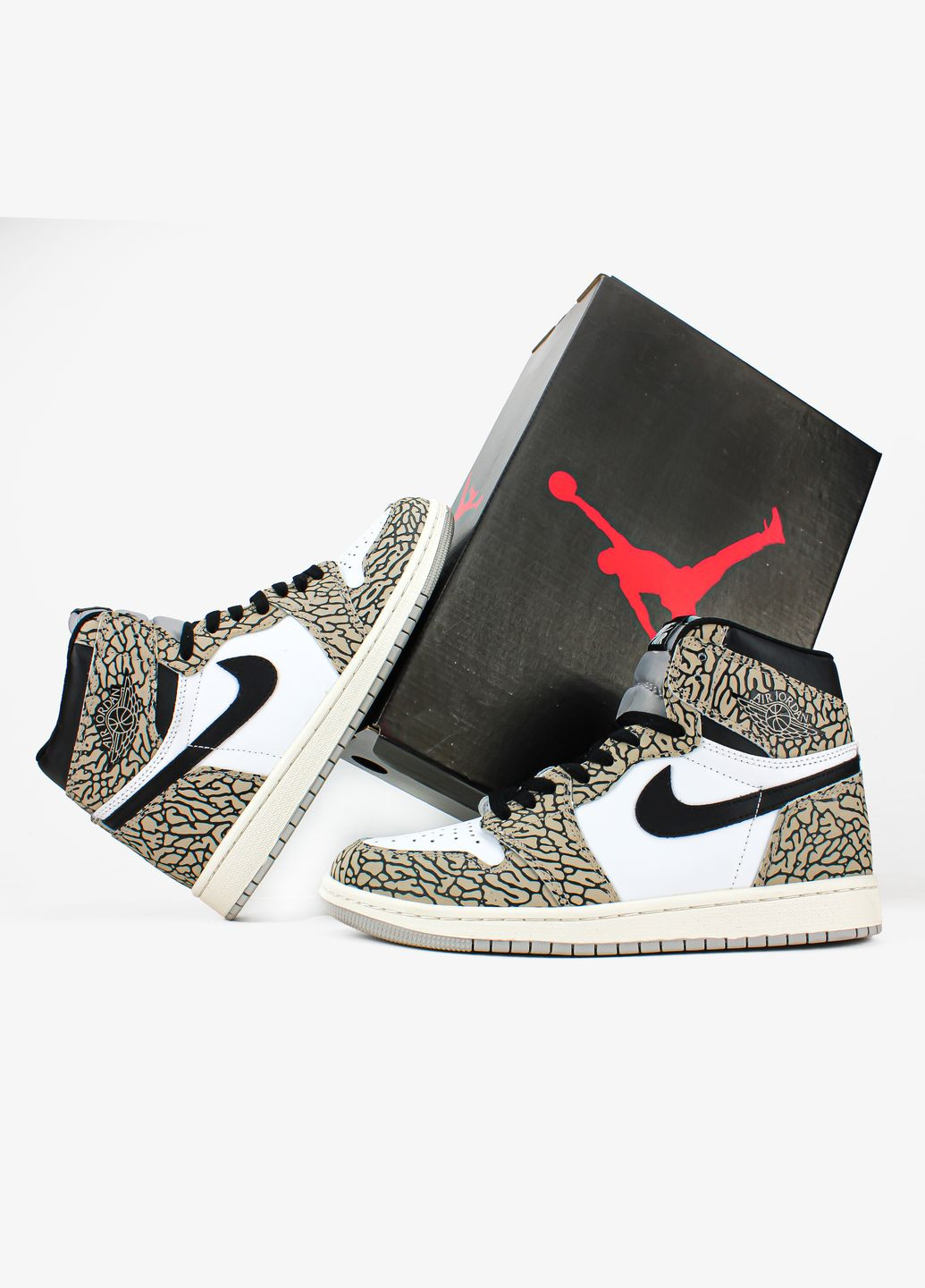 Коричневі всесезон кросівки чоловічі і жіночі nike air jordan 1 retro white cement brown | найк джордан 1 ретро коричневі No Brand