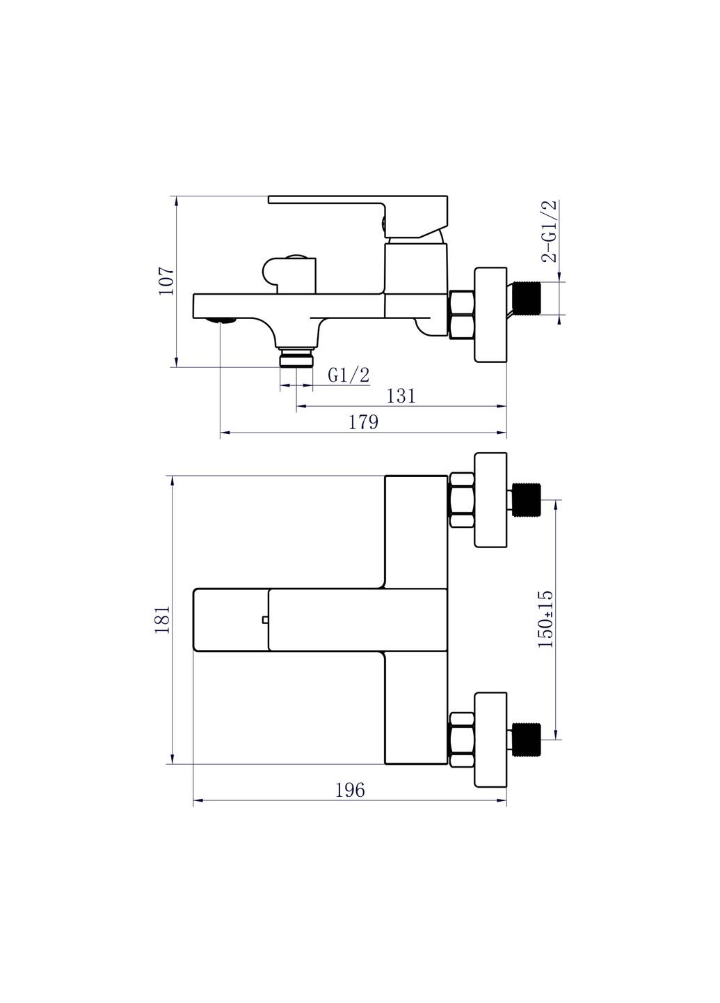 Смеситель для ванны Gemini (с душевым гарнитуром) QTGEM259BLM45682 Black Matt Qtap (322069732)