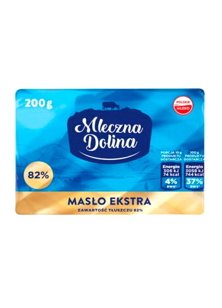 Масло вершкове 82% Ekstra Maslo Молочна долина Екстра Брусок 200г Mleczna Dolina (327093268)