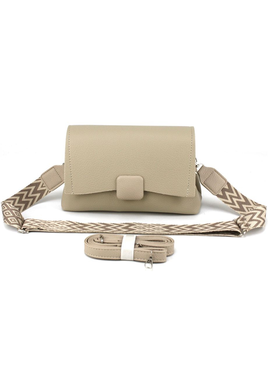 Небольшая женская сумка кросс-боди из экокожи 57056153-53 бежевая Voila (348518219)
