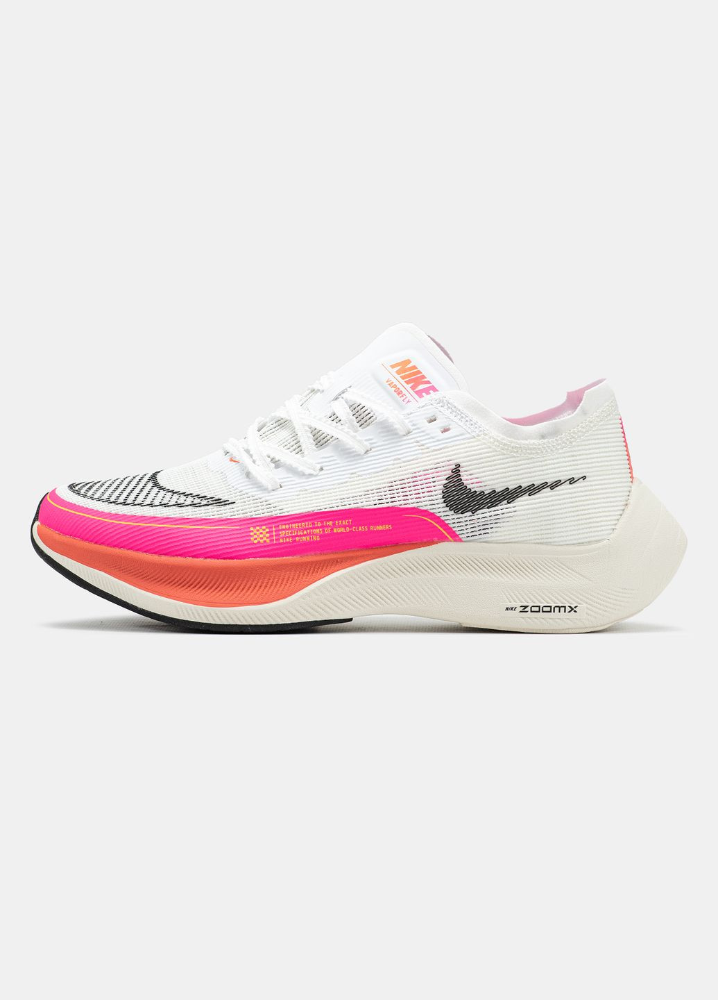 Кросівки жіночі Nike Air Zoom Vaporfly White Pink | Найк Аір Зум Вапорфлай білі No Brand білі демісезони (332985935)
