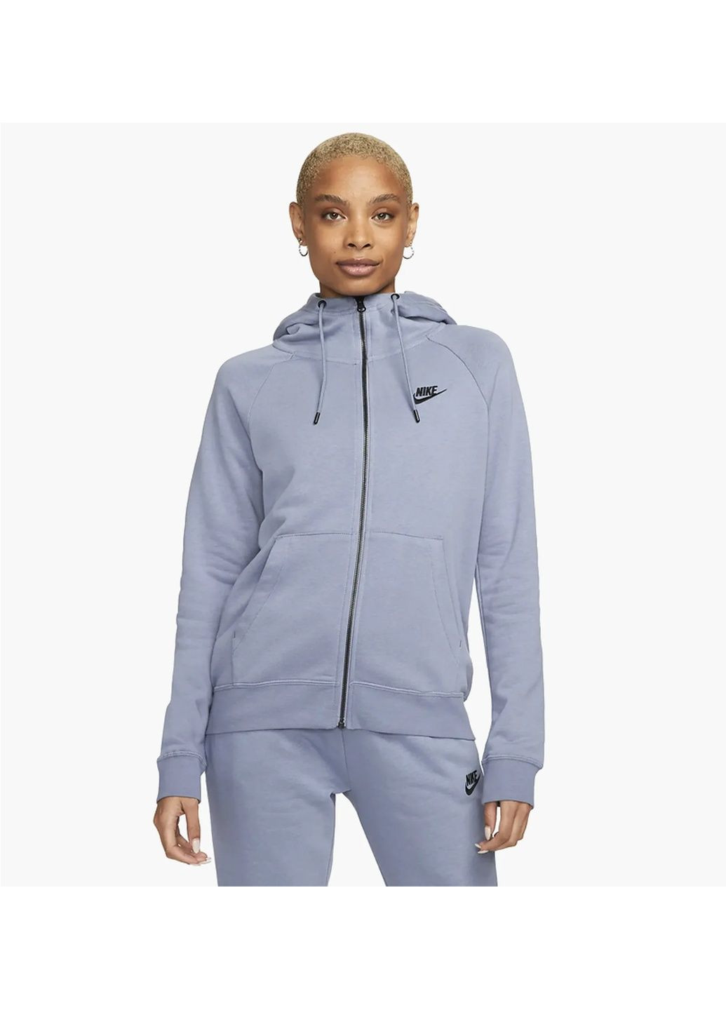 Женская толстовка Essntl Flc Fz Hoodie Light Blue Dx2317-493 Nike (365961903)