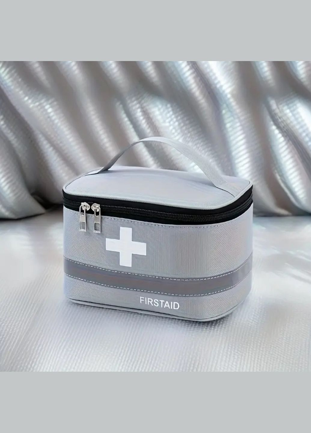 Зручна аптечка середнього розміру у формі валізки сіра No Brand (326487937)